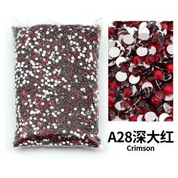 Strass en résine rouge (2-6 mm) - Lot de strass à dos plat pour loisirs créatifs