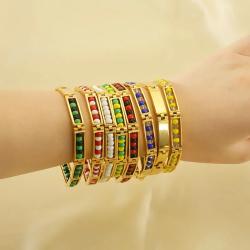 Vergoldetes Perlenarmband | Edelstahl & bunte Perlen