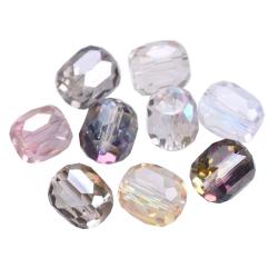Perles de cristal en verre - Forme cylindrique brillante, 8 mm et 10 mm