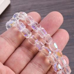Cam Kristal Boncuklar - Parlak Silindir Şeklinde, 8 mm ve 10 mm