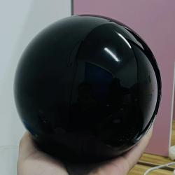 Doğal Siyah Obsidyen Küre | Şifa Amaçlı Büyük Kristal Top