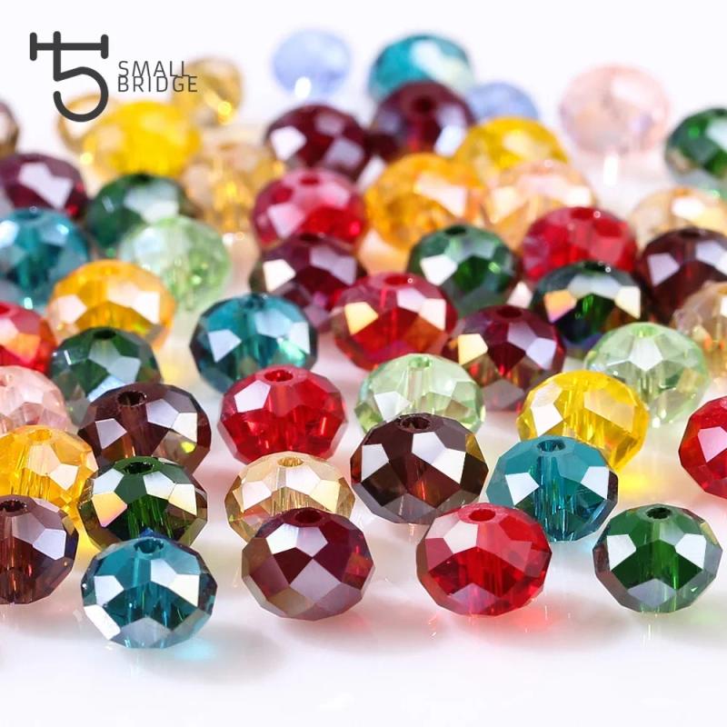 Czech Crystal Rondelle Beads (4-10mm) for Jewelry Making