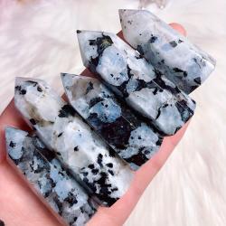 Rainbow Moonstone Tower: Ethereal Home Decor & Gift