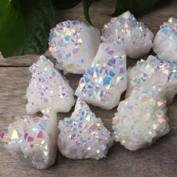 Amas de quartz aura angélique - Cristal blanc naturel pour l'énergie et la décoration