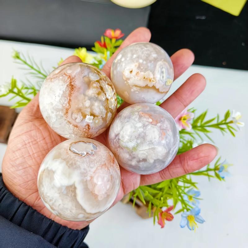 Natural Agate Ball | Polished Crystal Decor & Ornament