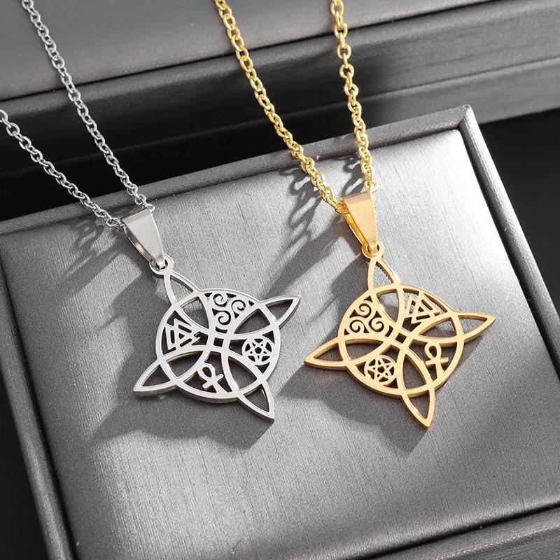 Mystische Knoten- und Symbolkette: Wicca- und heidnischer Schmuck