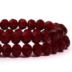 Perles de cristal rouge grenade à facettes pour la création de bijoux