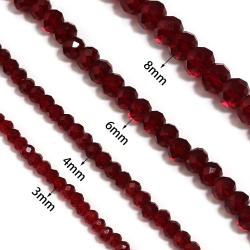 Perles de cristal rouge grenade à facettes pour la création de bijoux