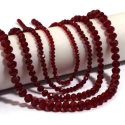 Perles de cristal rouge grenade à facettes pour la création de bijoux