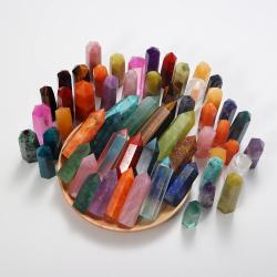 Baguette prismatique en cristal de Runyangshi : 36 couleurs, énergie du quartz naturel et D...