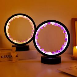 Lampe en cristal d'améthyste : Décoration d'intérieur élégante et apaisante