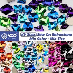 Giysiler ve El Sanatları için Işıltılı K9 Cam Rhinestone Taşlar - VDD