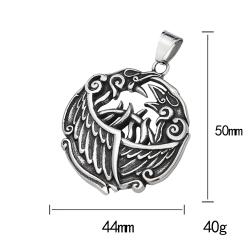 Wikinger-Halskette mit Odin-Rabenanhänger | Amulett aus Edelstahl