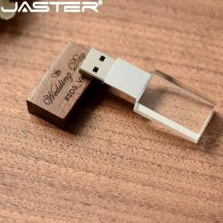 Kristal USB Flash Bellek - JASTER Ahşap Tasarım (Çeşitli Boyutlar)