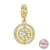 Breloque boussole en argent sterling - Pendentif chapelet et bracelet