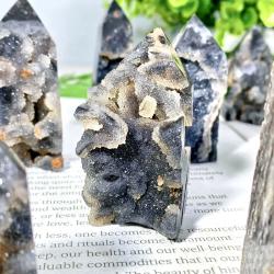 Pointe de cristal de sphalérite noire - Guérison naturelle et décoration d'intérieur