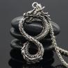 Collier pendentif dragon gothique et rune - Style nordique vintage