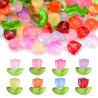 Colorful Glass Tulip & Leaf Beads for DIY Jewelry Making