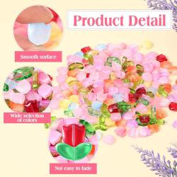 Colorful Glass Tulip & Leaf Beads for DIY Jewelry Making