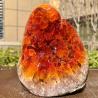 Amas de cristaux de quartz orange : Décoration minérale unique et cadeau