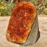 Amas de cristaux de quartz orange : Décoration minérale unique et cadeau