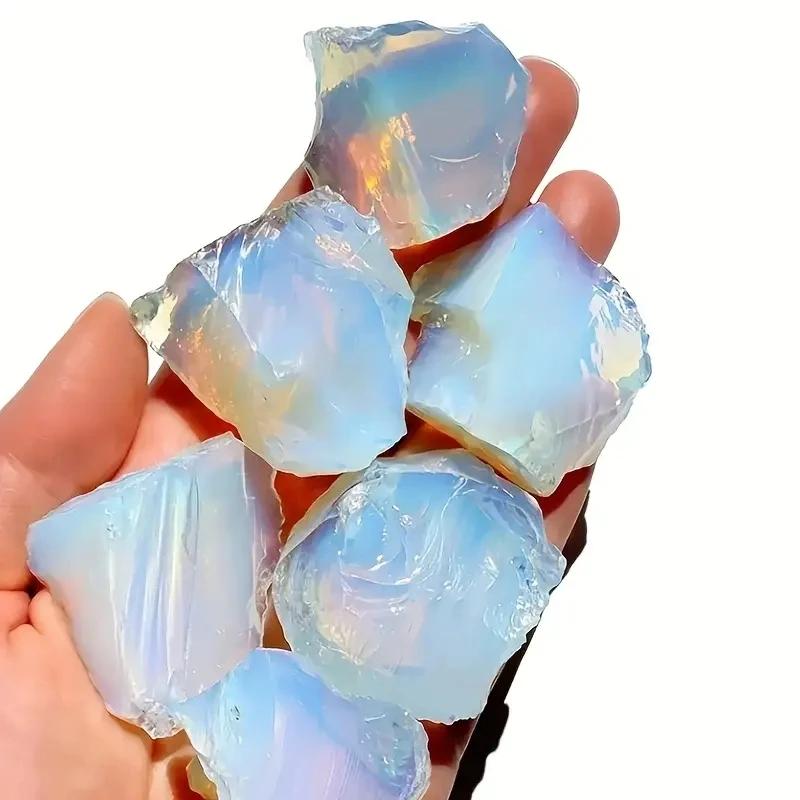 Pierres de guérison en quartz cristal brut et en opale - Chakra du troisième œil