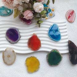 Tranches de géode d'agate naturelle : pendentifs et décorations à faire soi-même