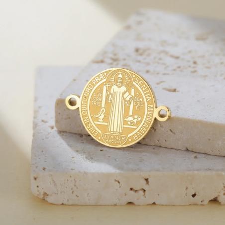 Pendentif Croix de Saint Benoît : Pendentif de protection en acier inoxydable
