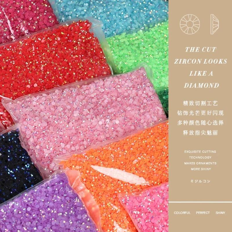 Strass en vrac à dos plat - Pierres précieuses en cristal AB de 2 à 6 mm pour loisirs créatifs