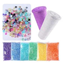 Strass en vrac à dos plat - Pierres précieuses en cristal AB de 2 à 6 mm pour loisirs créatifs