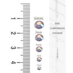 Strass en vrac à dos plat - Pierres précieuses en cristal AB de 2 à 6 mm pour loisirs créatifs