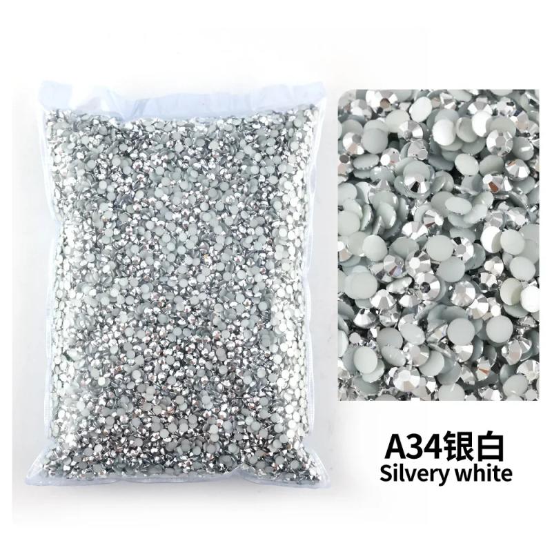 Strass en résine argentée (en vrac) pour loisirs créatifs et manucure