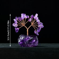 Ornement d'arbre en cristal naturel | Décoration à faire soi-même avec des pierres concassées