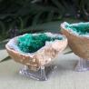 Travertin cristal vert : spécimen de quartz décoratif unique