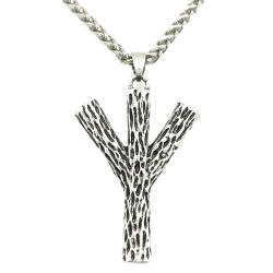 Amulette viking en forme de branche d'Algiz : Collier de protection divine