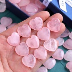 Cristalli di quarzo rosa a forma di cuore: confezione da 10/20/30 - Guarigione e amore