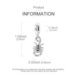 Skorpion-Amulett-Anhänger aus Sterlingsilber – Schmuckstück für Armbänder