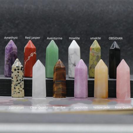Baguette de quartz rose et pyramide d'améthyste : Décoration de lithothérapie