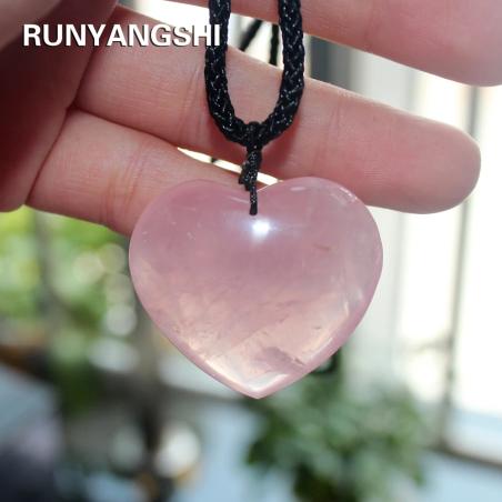 Aşk ve Şifa İçin Pembe Kuvars Kristal Kolye