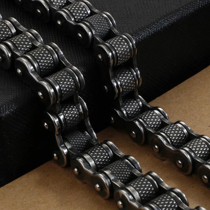 Motorradkettenarmband aus Edelstahl | Retro-Biker-Schmuck