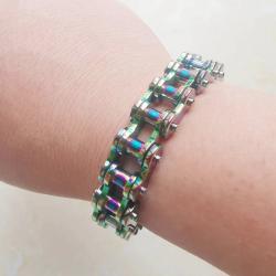 Motorradkettenarmband aus Edelstahl | Retro-Biker-Schmuck