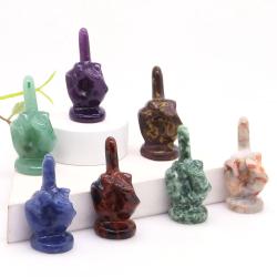 Doğal Taştan Orta Parmak Figürü - Reiki Şifa ve Dekorasyon