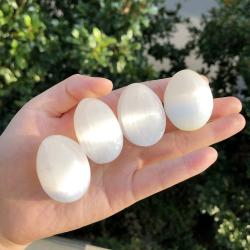 Selenit Mini Yumurta Kristaller: Reiki Dekorasyonu ve El Yapımı Değerli Taşlar