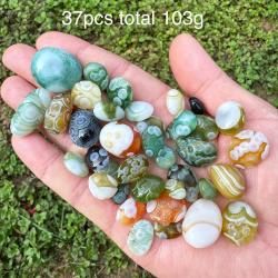 Cristal d'agate Gobi verte soyeuse - Guérison Reiki et décoration intérieure