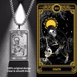 Cadı Temalı İskelet Tarot Kolyeleri - Çiftler İçin Gotik Takılar