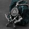 Collana con ciondolo a forma di ascia vichinga in acciaio inossidabile - Amuleto runico norreno