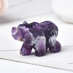 Doğal Kristal Ayı Figürü - Reiki Şifa ve Ev Dekorasyonu