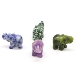 Mini éléphant en cristal : Décoration Reiki et d'intérieur