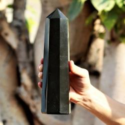 Black Tourmaline & Quartz Crystal Wands: Reiki Energy Stones for Me...