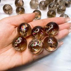 Sphère de quartz fumé : Boule décorative et de soin Reiki